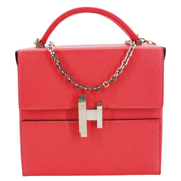 Hermes  Cinhetic Boxy Leather Top Handle Shoulder Bag Pink - Picture 1 of 13